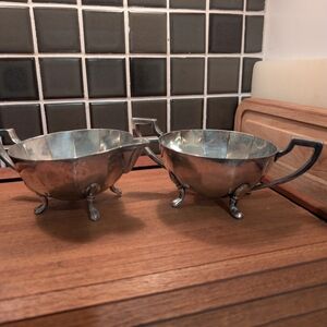 Benedict Silver Plate Art Deco Cream/Sugar